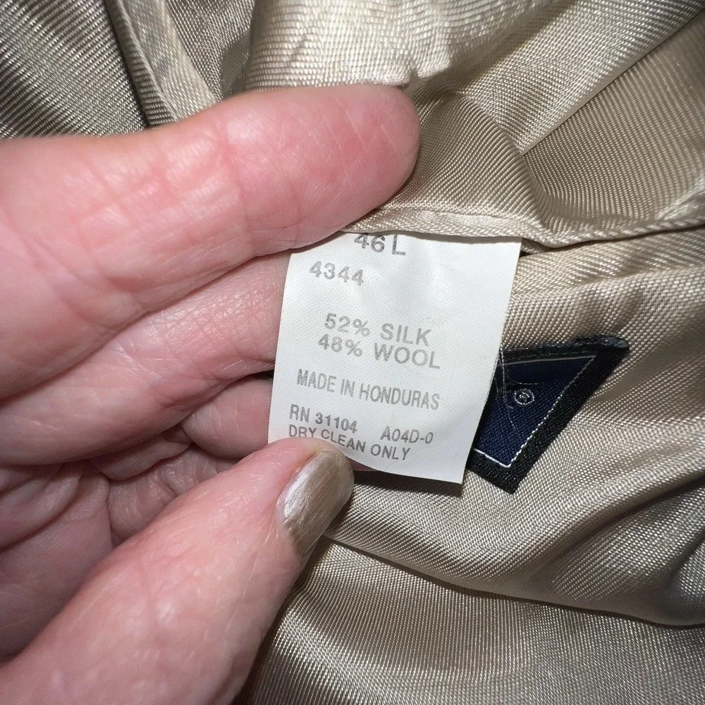 Meeting Street Men's Tan Silk and Wool Blend Tan Blazer 46L